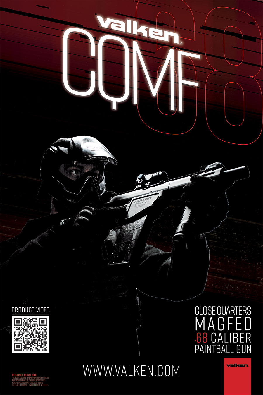 Valken ad for CQMF Paintball Marker