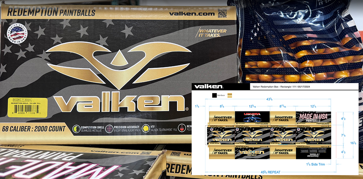 Valken Packaging Design-Defender 2024 Paintball Boxes
