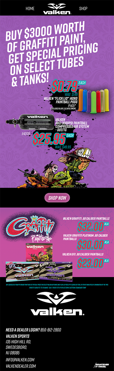 Valken Email Marketing-Graffiti Paintballs