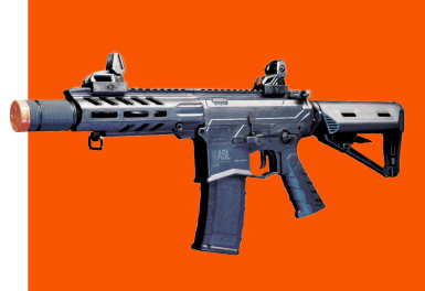 After product photos of Valken AEG Rifles.