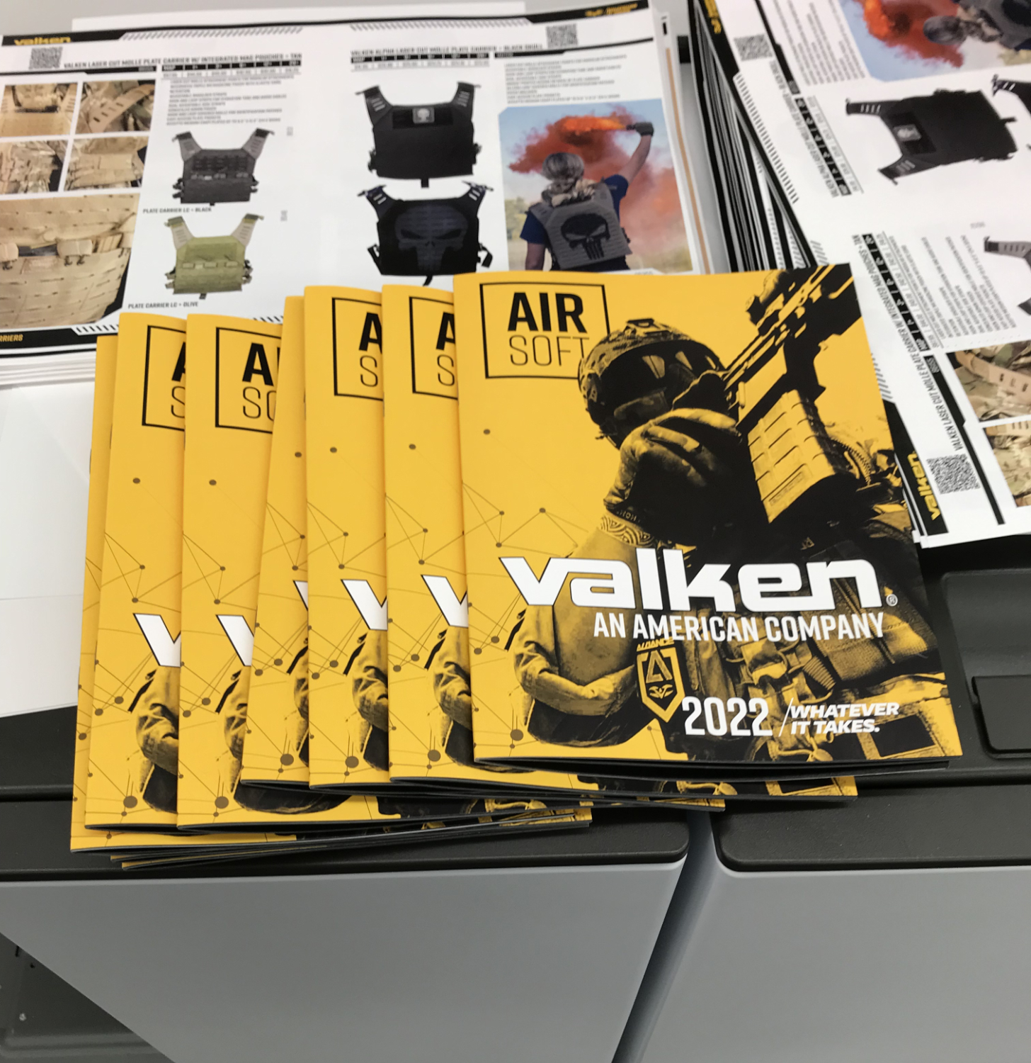 The first fully produced finished Airsoft catalogs fresh from the press..