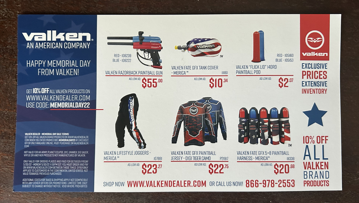 A Valken Canada Dealer direct-mail flyer.