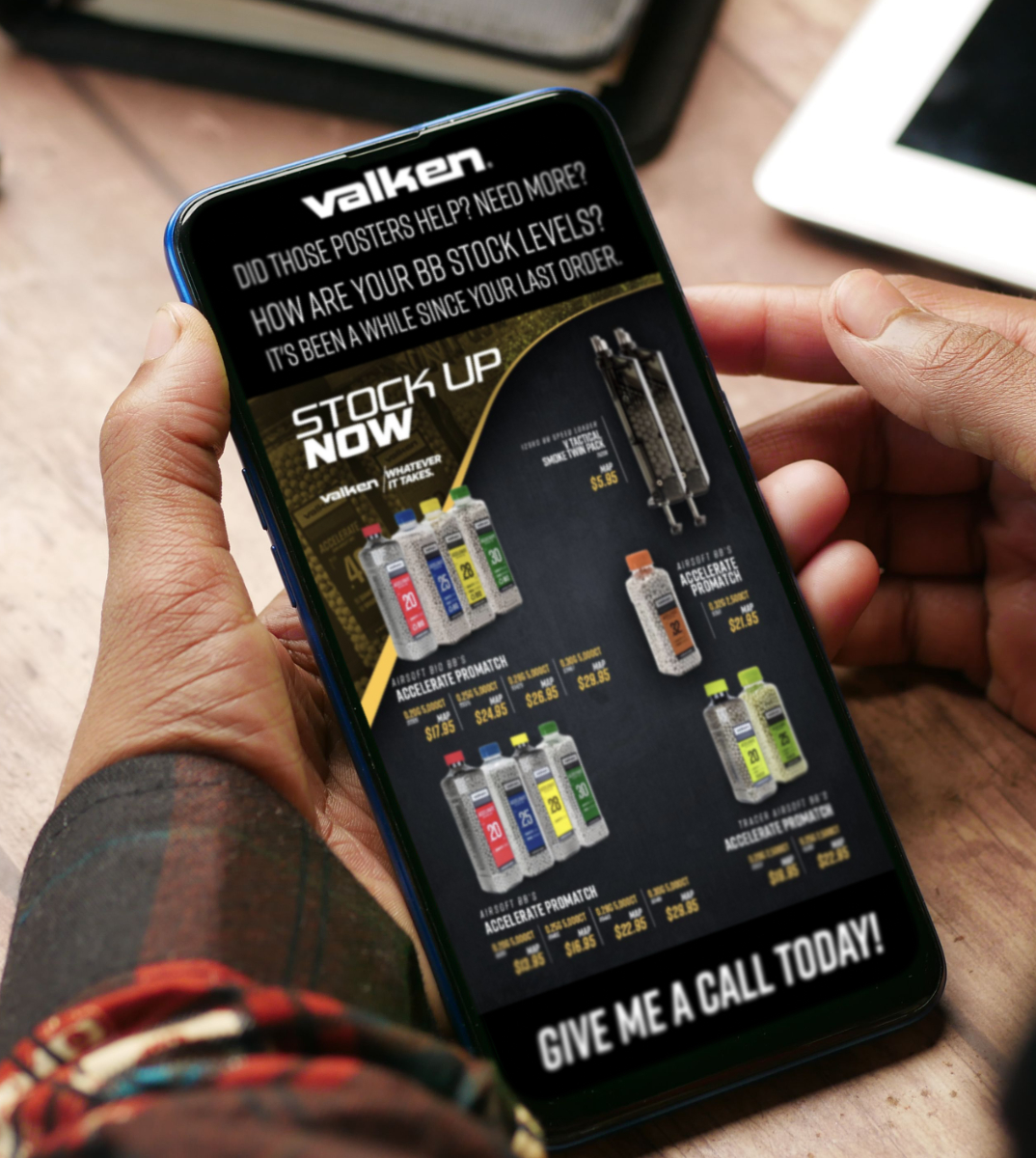 Valken Dealer SMS for BB restock. .