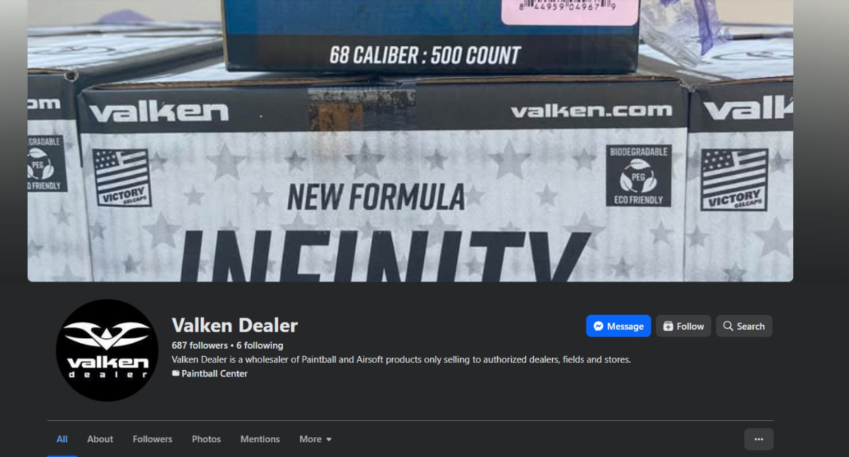 The Valken Dealer Facebook page.