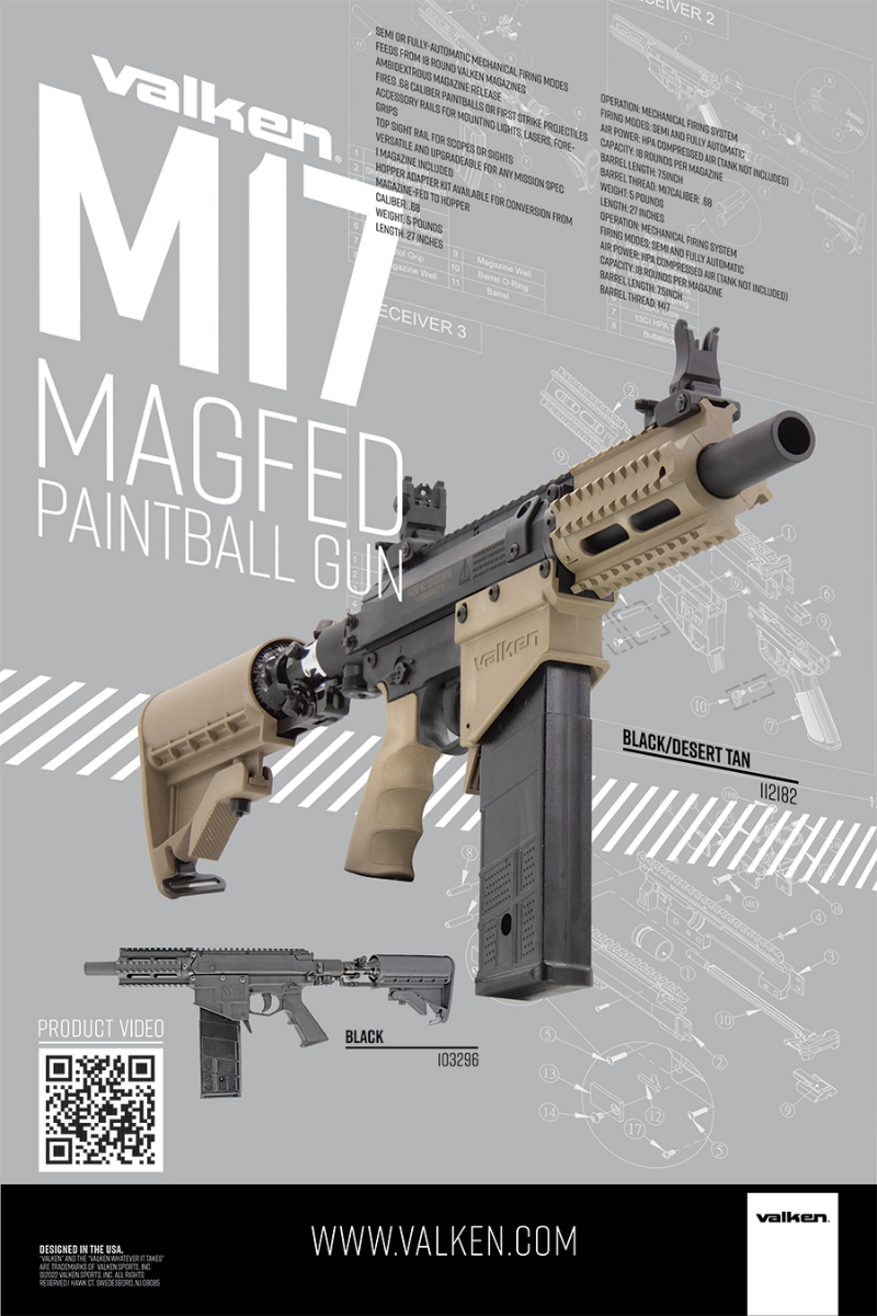 Valken POP Poster for the M17 Magfed Paintball Gun.
